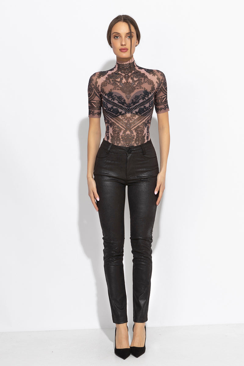 PANTALON SLIM TAILLE HAUTE NOIR - ESSENTIELS