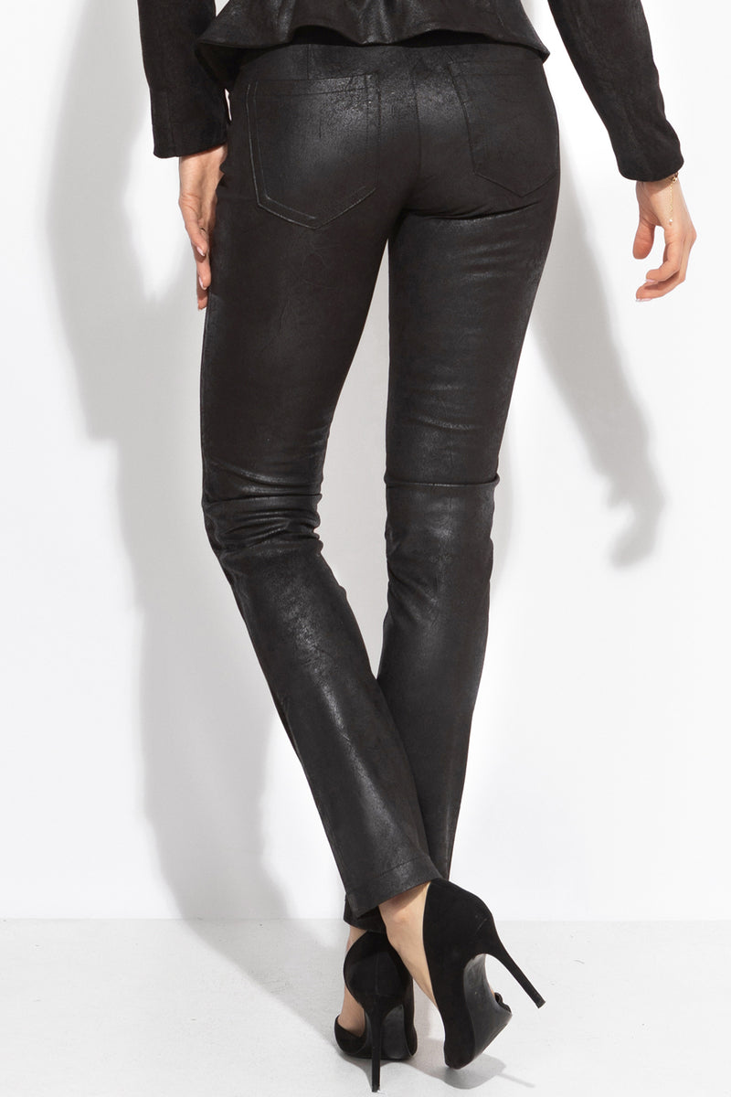 PANTALON SLIM TAILLE HAUTE NOIR - ESSENTIELS