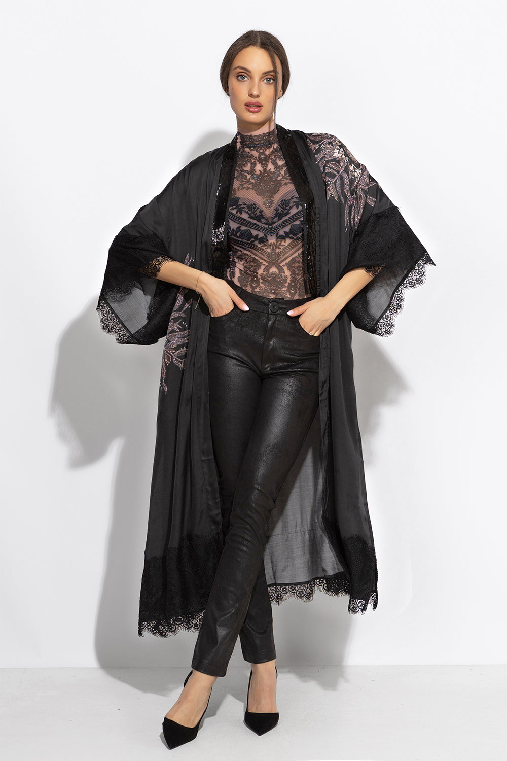 SHORT SLEEVE MESH BODYSUIT - GRAFFITI POWDER JIORO БОДИ С КЪС РЪКАВ ОТ МРЕЖА - GRAFFITI POWDER JIORO