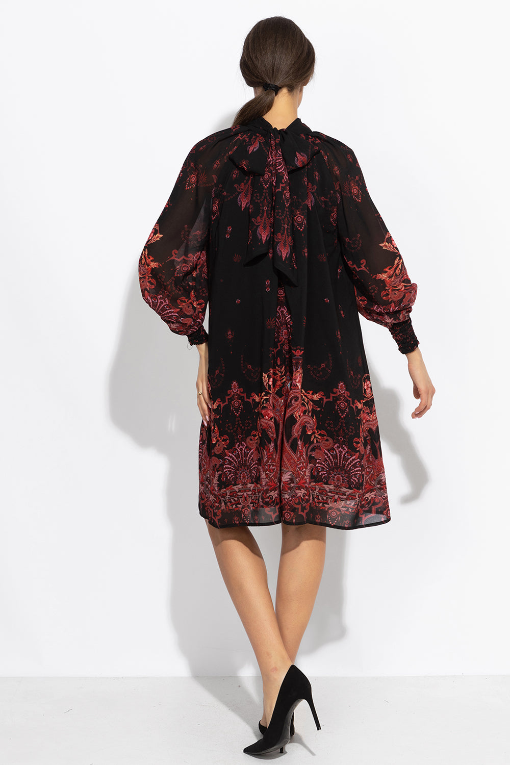 RELAXED FIT DRESS WITH RAGLAN SLEEVES - PAISLEY DARK JIORO СВОБОДНА РОКЛЯ С РЕГЛАН РЪКАВ - PAISLEY DARK JIORO