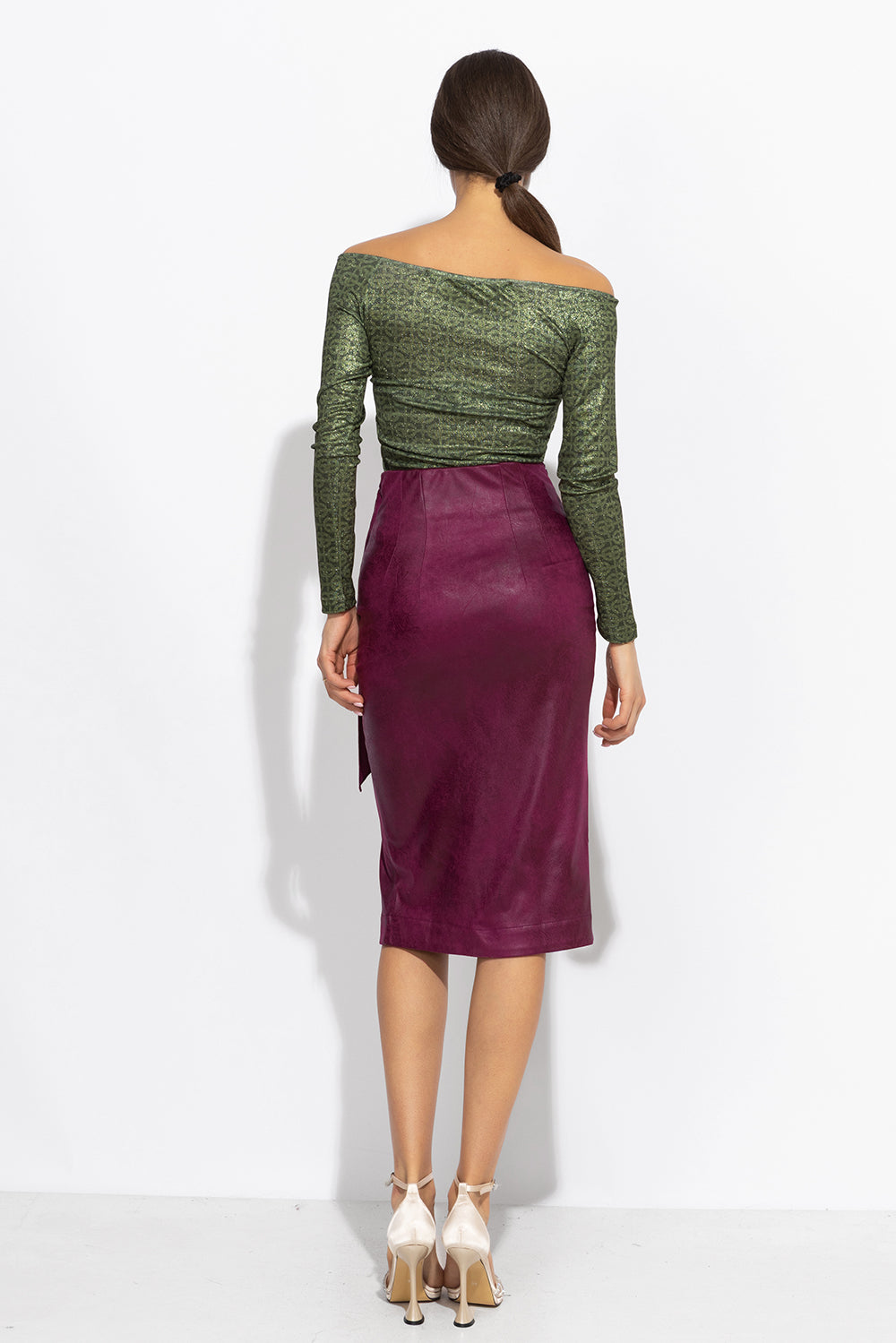 BURGUNDY WRAP SKIRT - ESSENTIALS