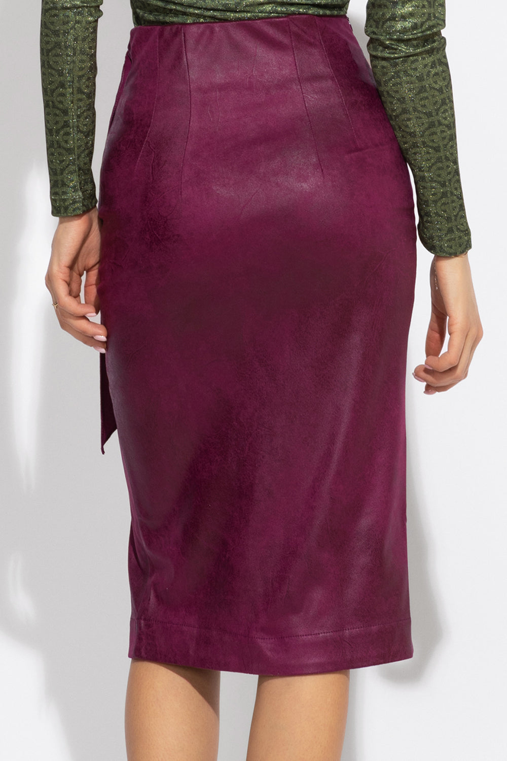 BURGUNDY WRAP SKIRT - ESSENTIALS
