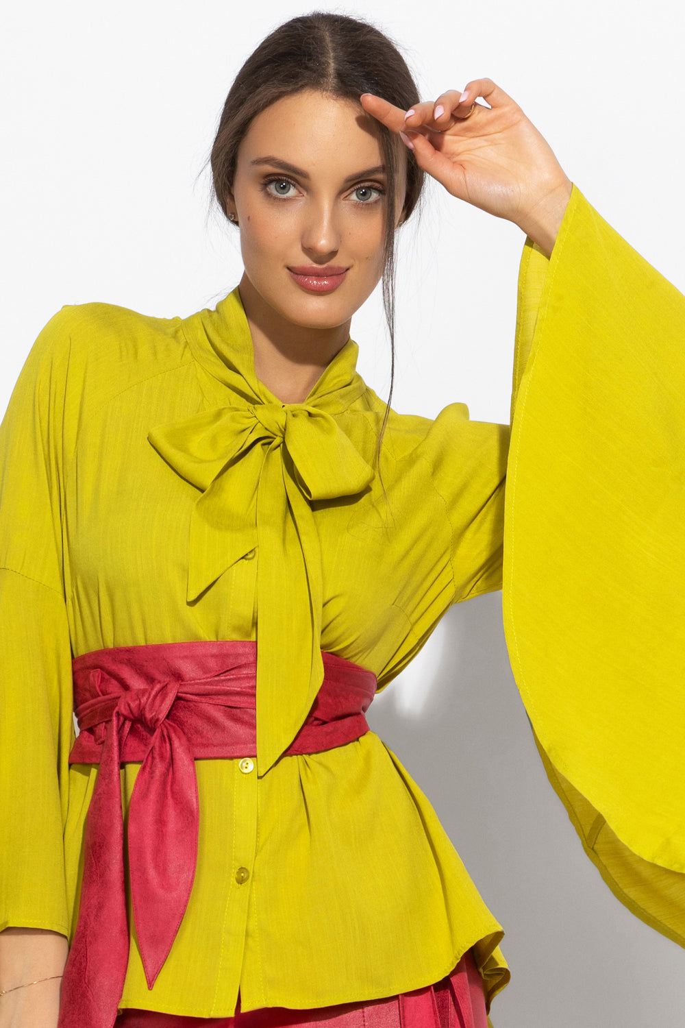 WRAP-STYLE BELT - SUEDE-LIKE IN CYCLAMEN - ESSENTIALS JIORO КОЛАН ОТ ВЕЛУР В ЦВЯТ ЦИКЛАМА - ESSENTIALS JIORO