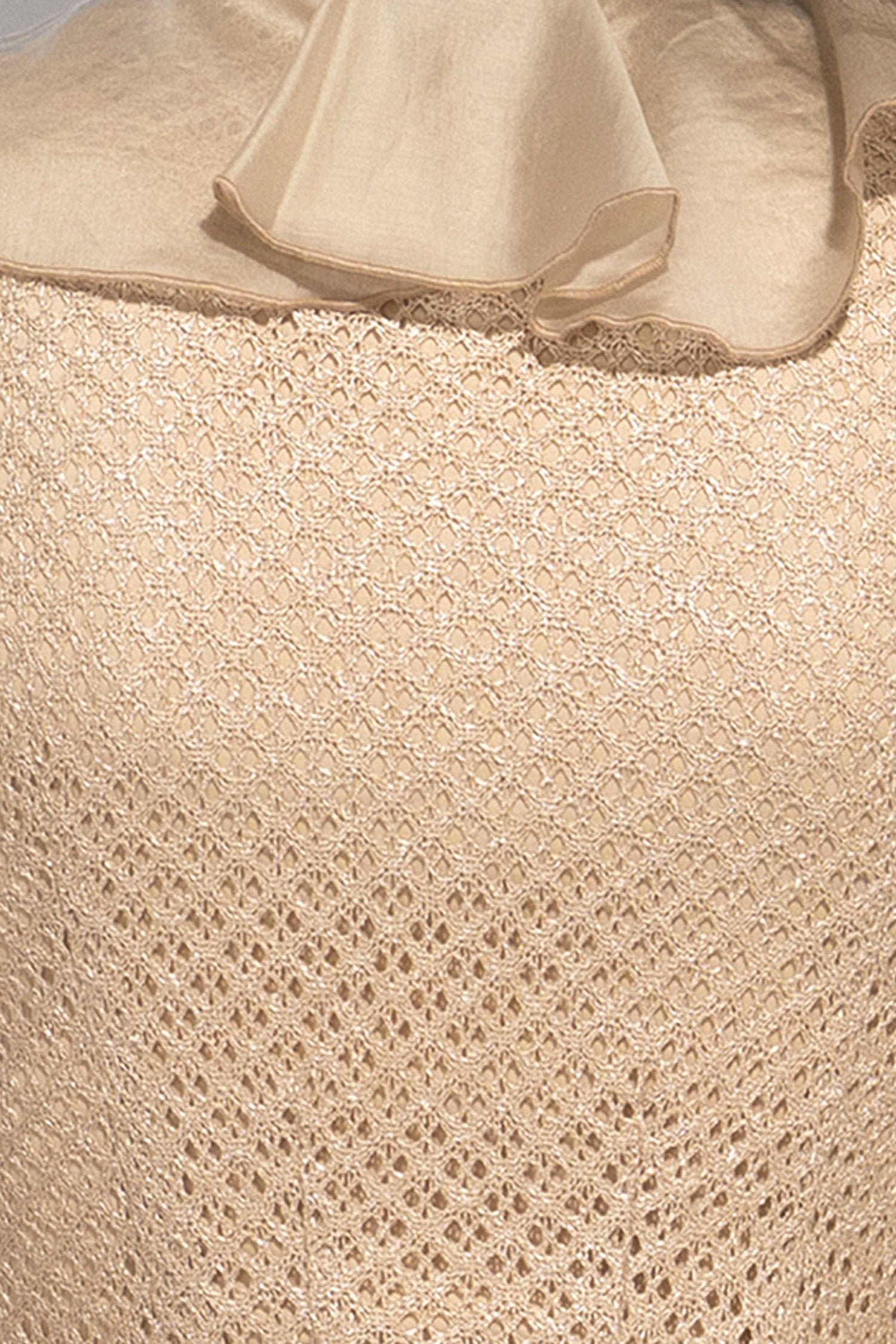 COTTON MESH CARDIGAN WITH RUFFLES - ESSENTIALS