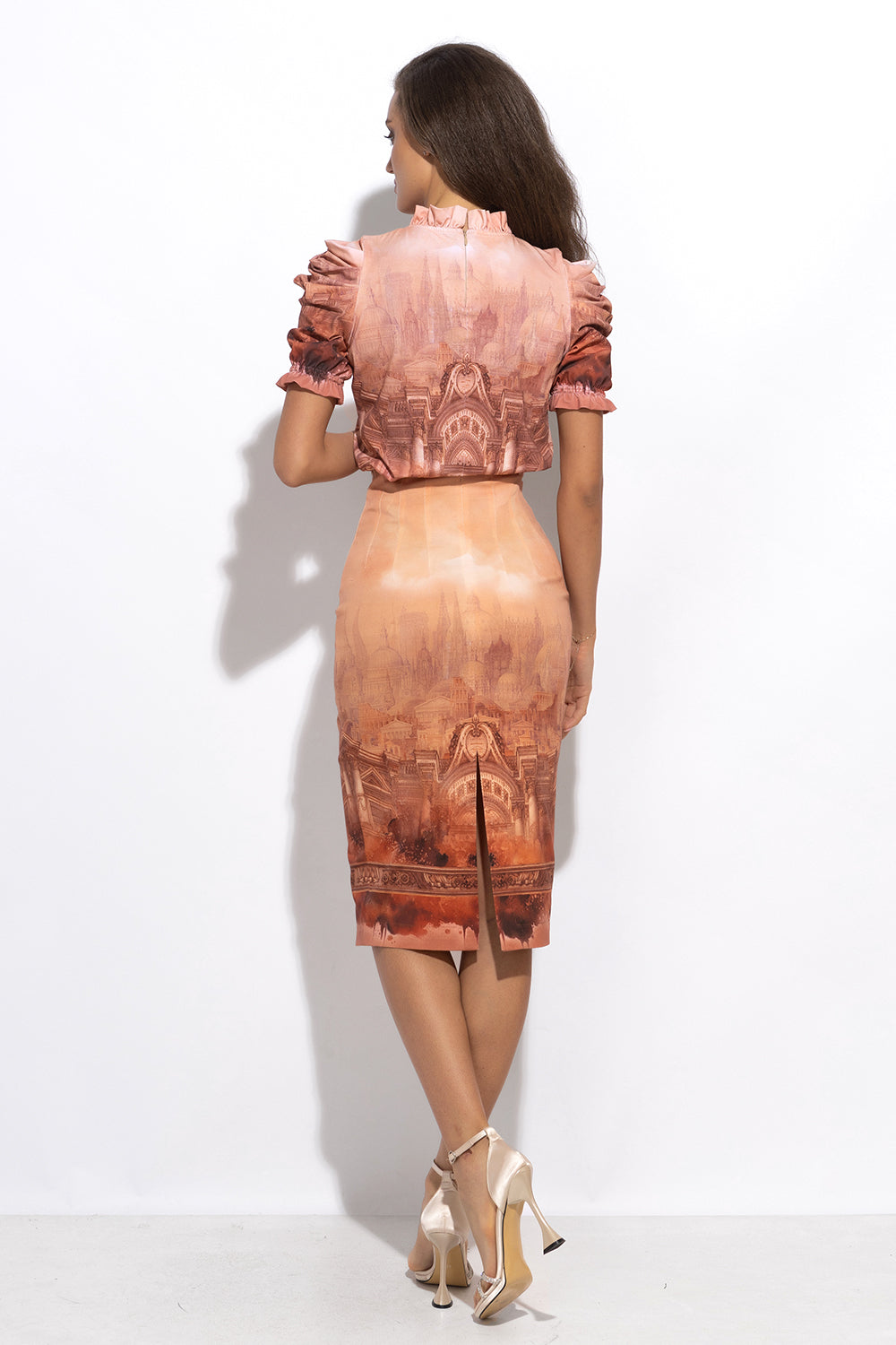 PENCIL COTTON TWILL SKIRT WITH ELASTIC WAIST - ANCIENT TOWN