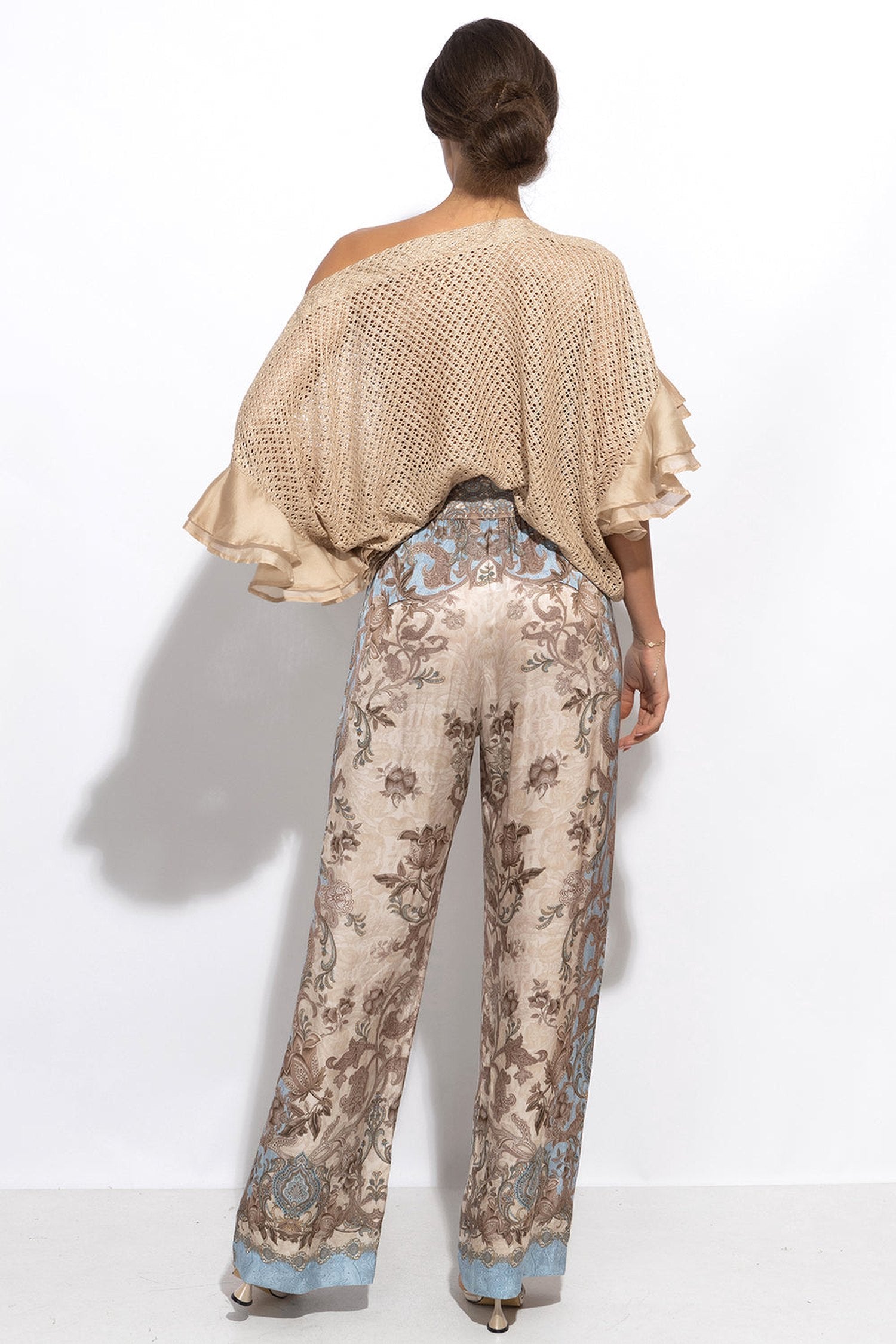 PANTALON AMPLE EN VISCOSE SATINÉE - CIEL PAISLEY