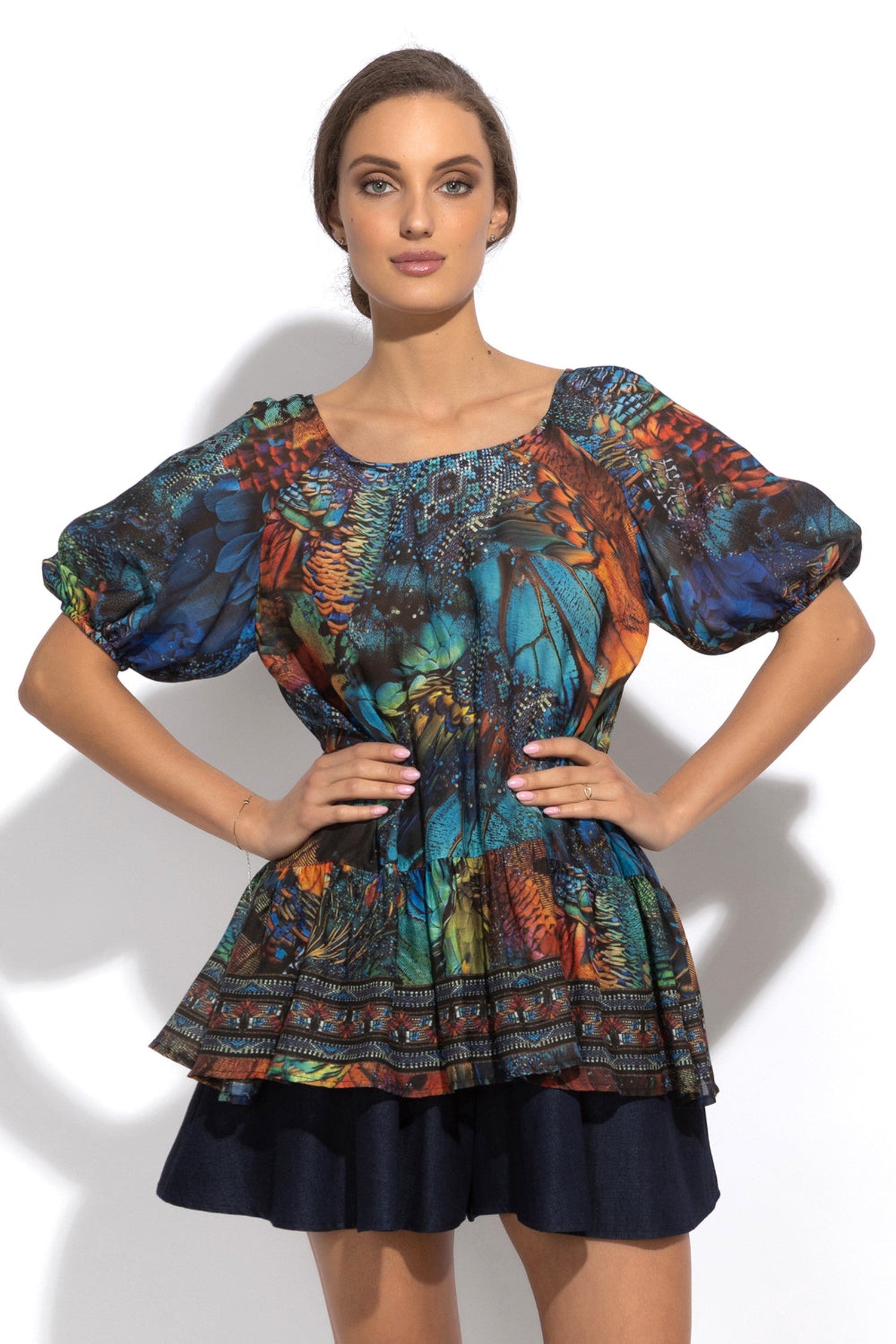 LOOSE VISCOSE AND SILK SHIRT - AMAZONIA