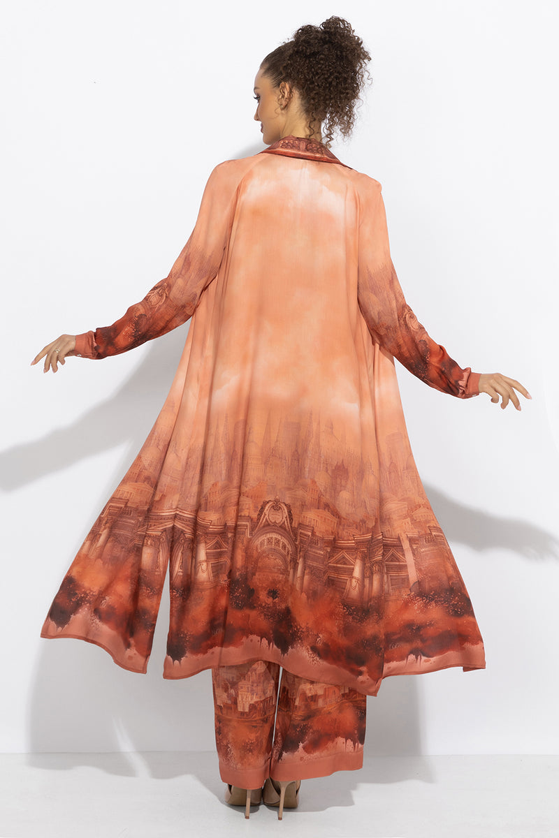 VISCOSE SHIRT DRESS WITH DETACHABLE BELT - ANCIENT TOWN