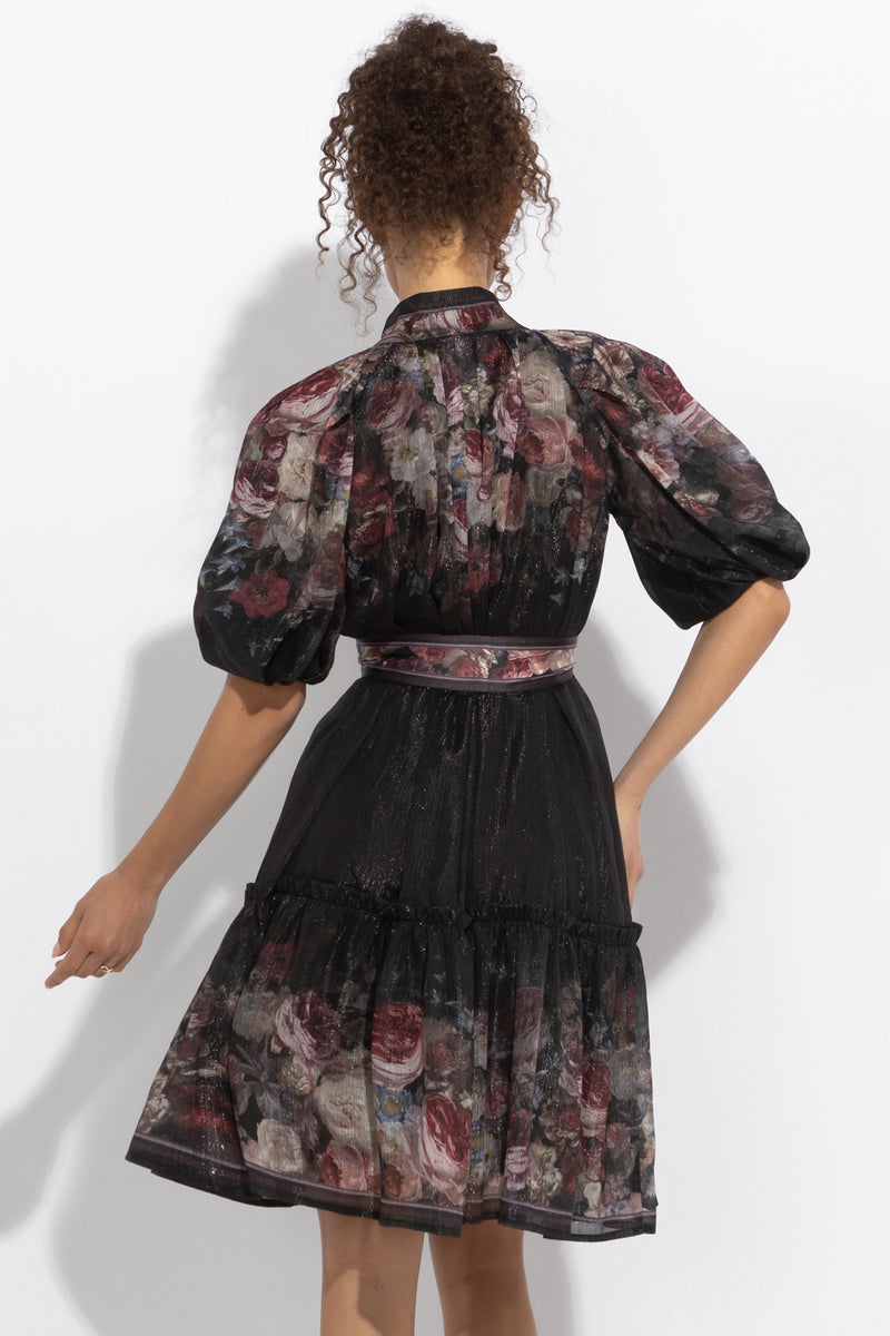 DRESS WITH PUFF SLEEVE - VINTAGE FLOWERS
