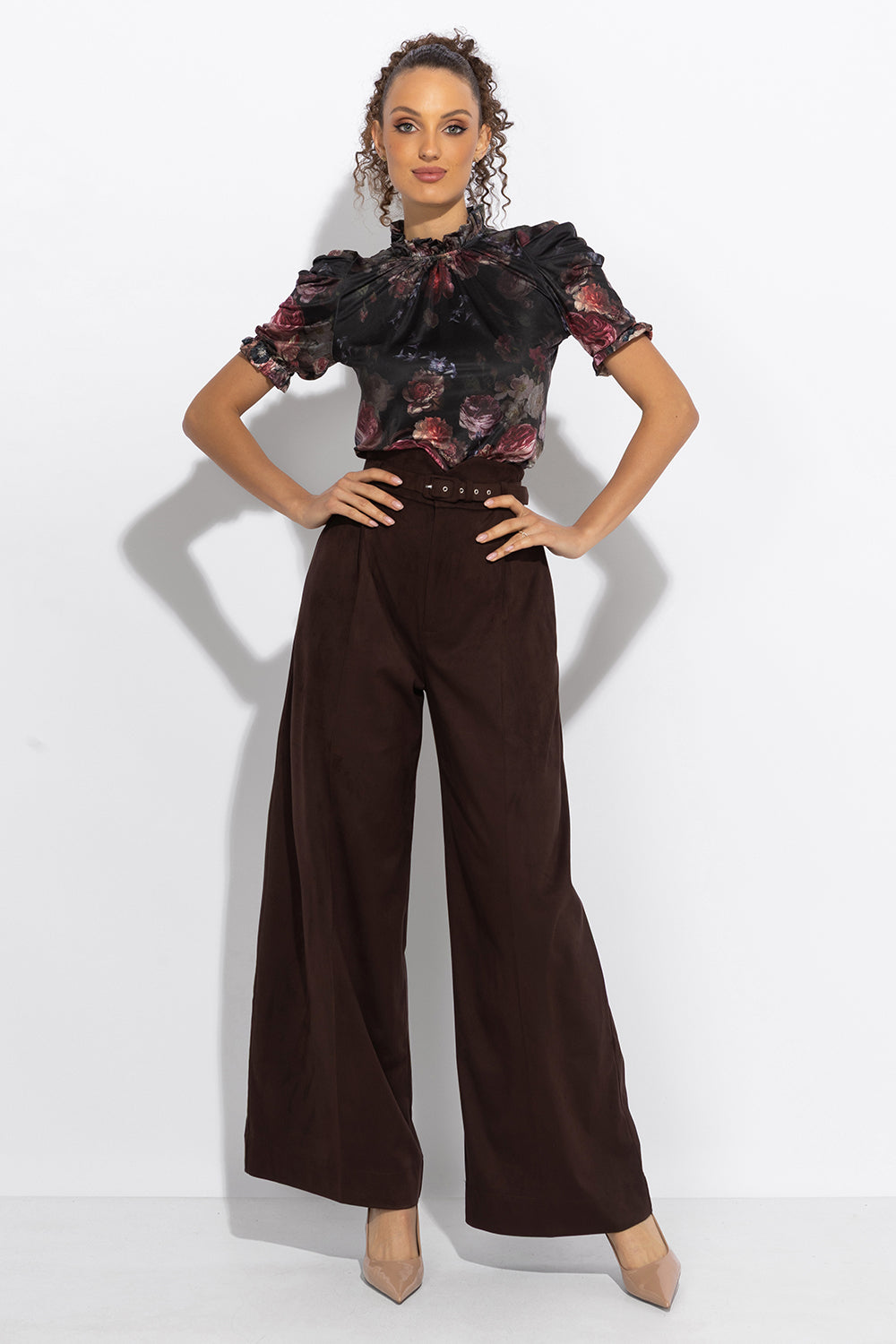 BLOUSE AVEC VOLANTS - FLEURS VINTAGE