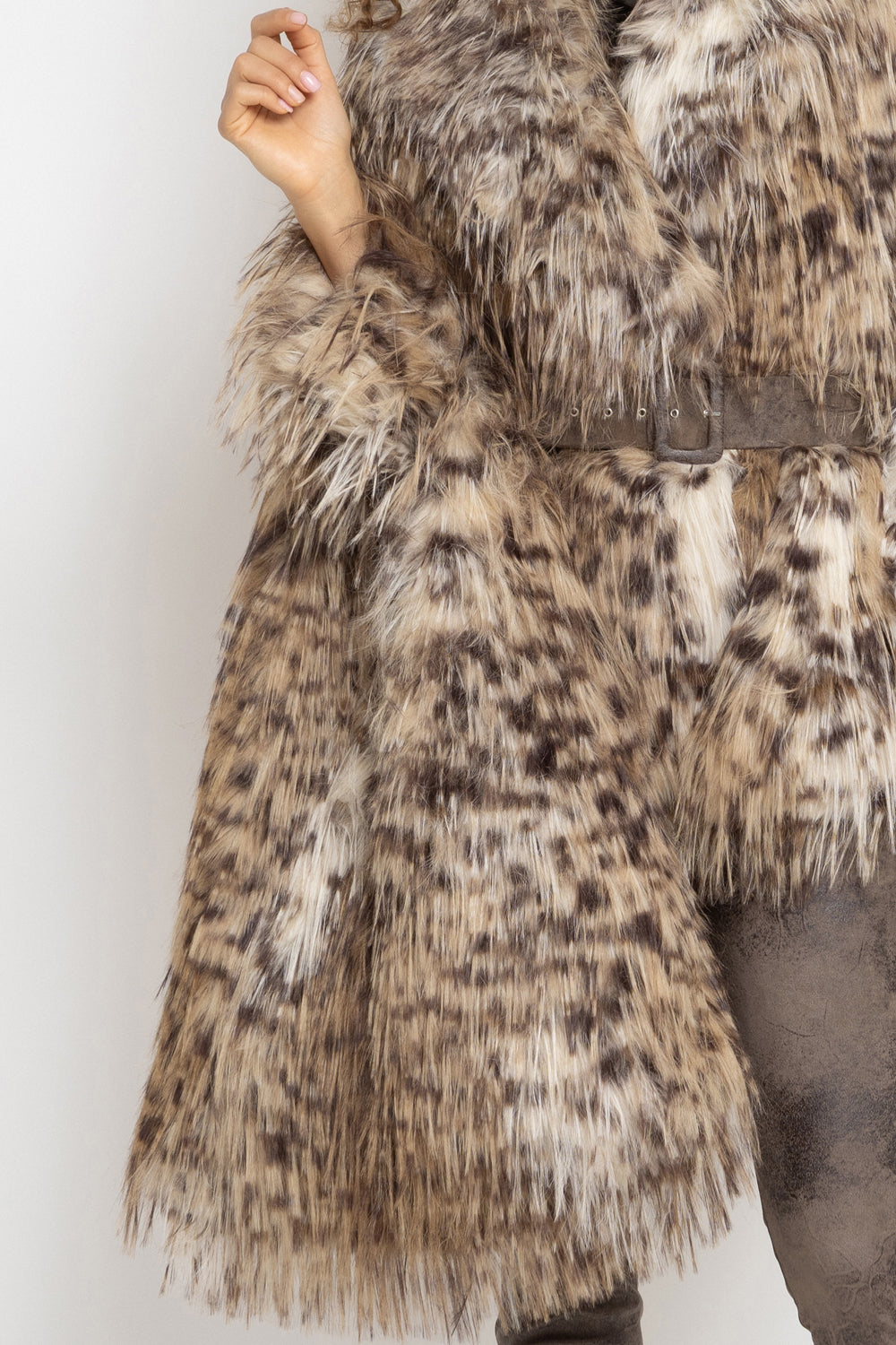 REVERSIBLE SERVAL FAUX FUR AND  LEATHER BAG - ESSENTIALS