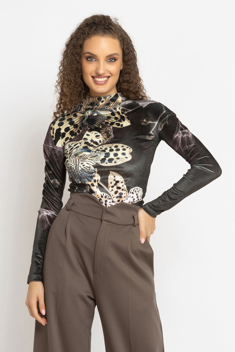 VELVET TURTLENECK - LEO ORCHID JIORO ПОЛО ОТ КАДИФЕ - LEO ORCHID JIORO