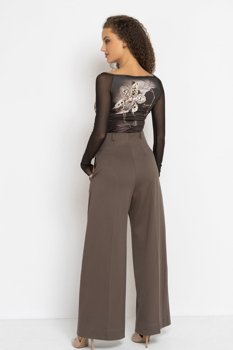 BLOUSE WITH NET SLEEVE - LEO ORCHID JIORO БЛУЗА С РЪКАВИ ОТ МРЕЖА - LEO ORCHID JIORO