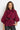 BOHEMIAN BURGUNDY BLOUSE WITH PUFF SLEEVES AND TIE-FRONT COLLAR - ESSENTIALS JIORO БОХЕМСКА РИЗА С БУФАН РЪКАВИ И ЯКА С ВРЪЗКИ В БУРГУНДИ - ESSENTIALS JIORO