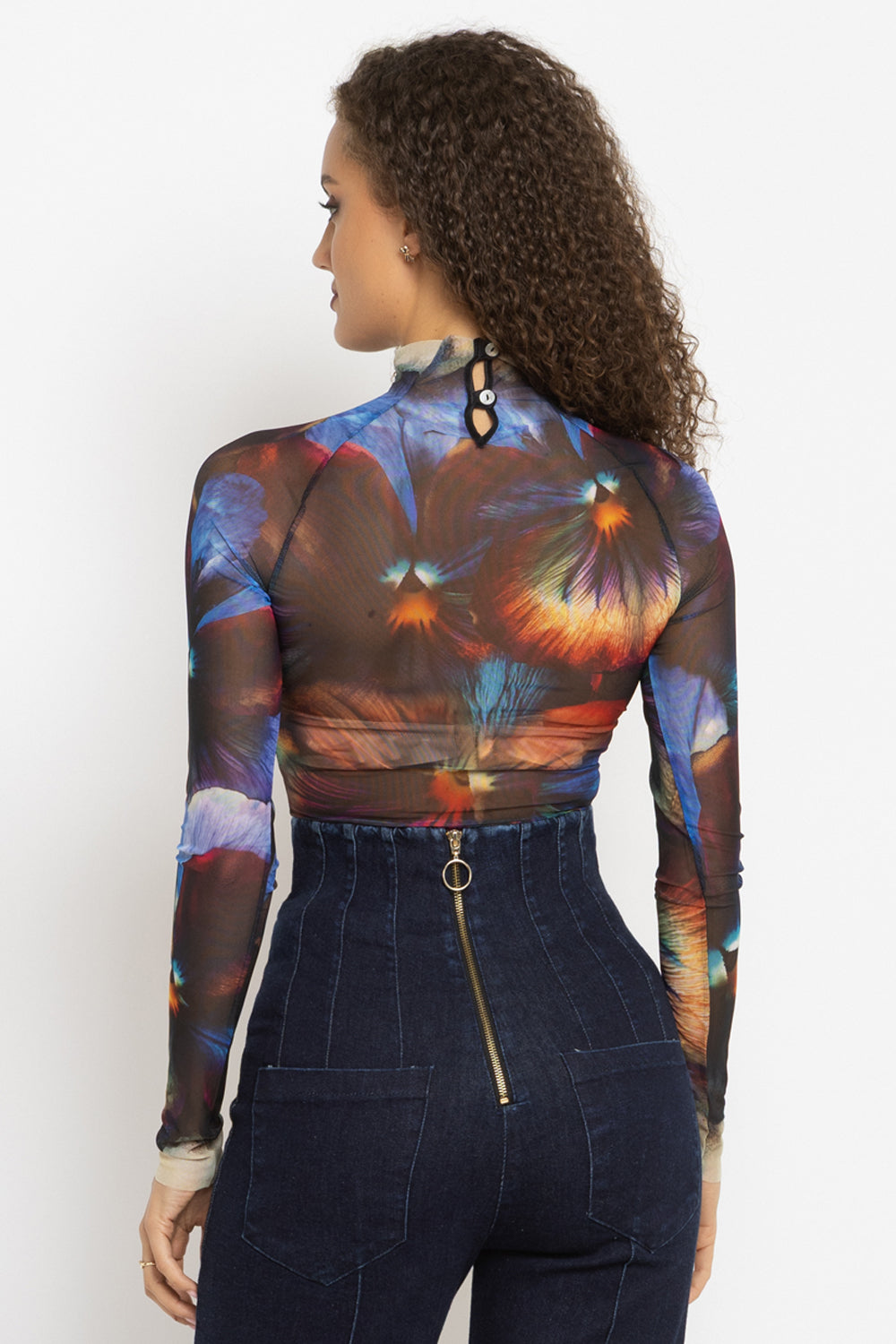 LONG SLEEVE MESH BODYSUIT - VIOLET