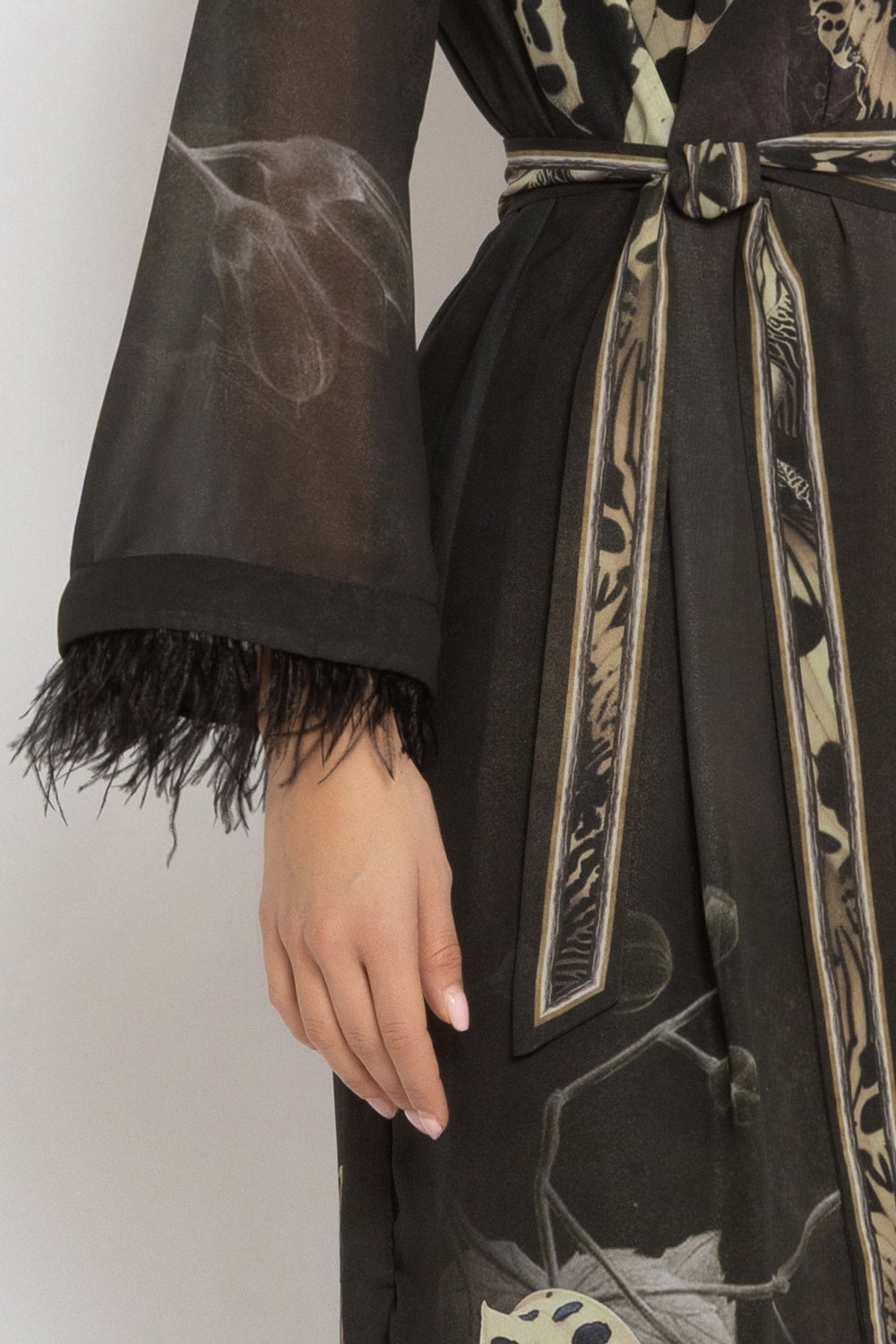 FRENCH CHIFFON CAFTAN DRESS - LEO ORCHID