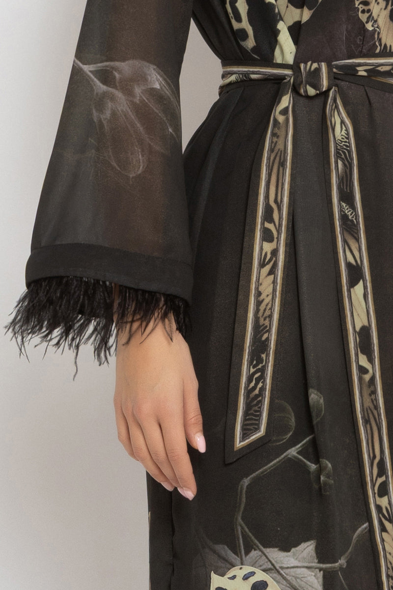 FRENCH CHIFFON CAFTAN DRESS - LEO ORCHID JIORO РОКЛЯ КАФТАН ОТ ФРЕНСКИ ШИФОН - LEO ORCHID JIORO