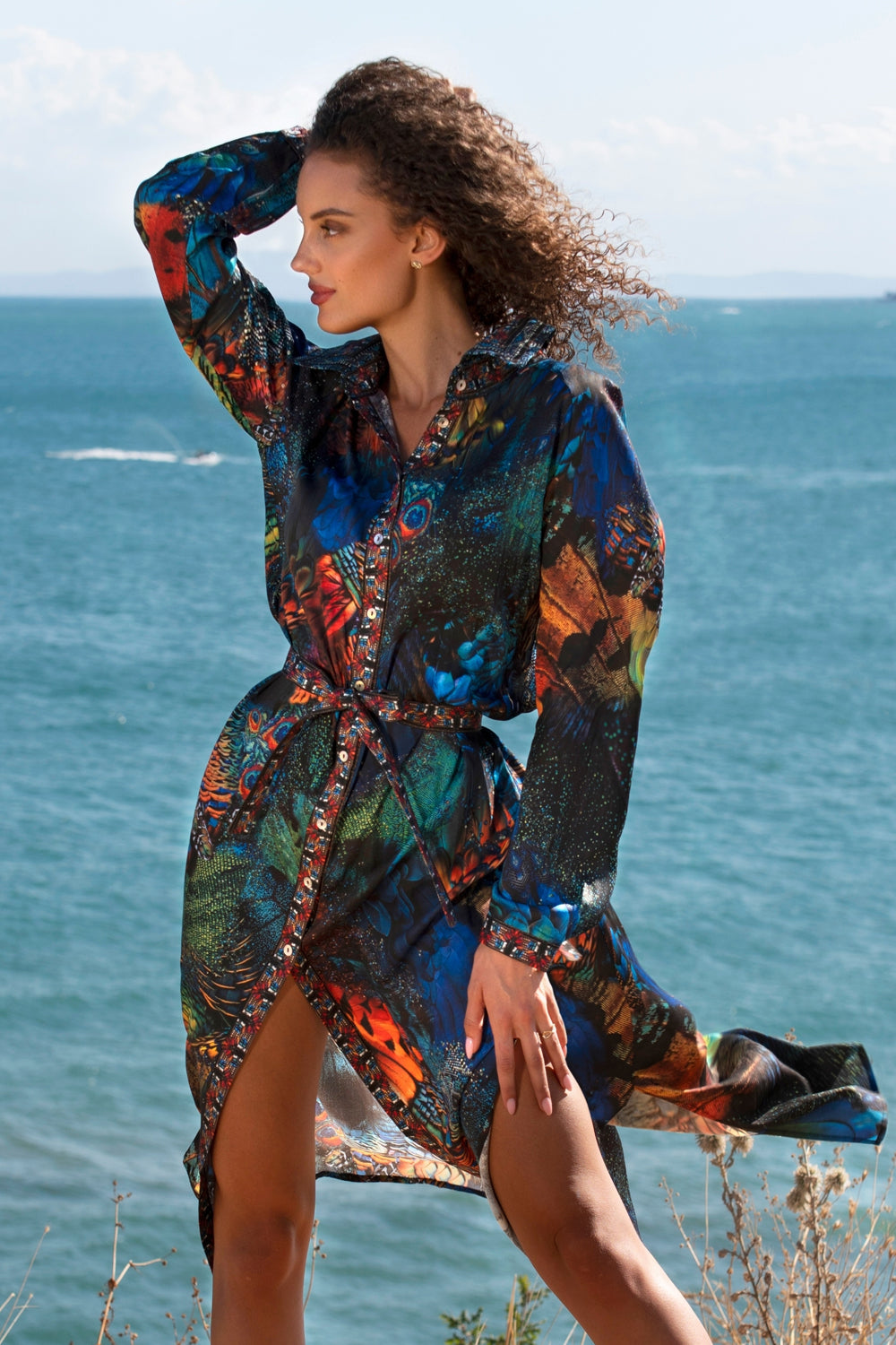 Robe chemise en viscose avec ceinture amovible - Amazonia