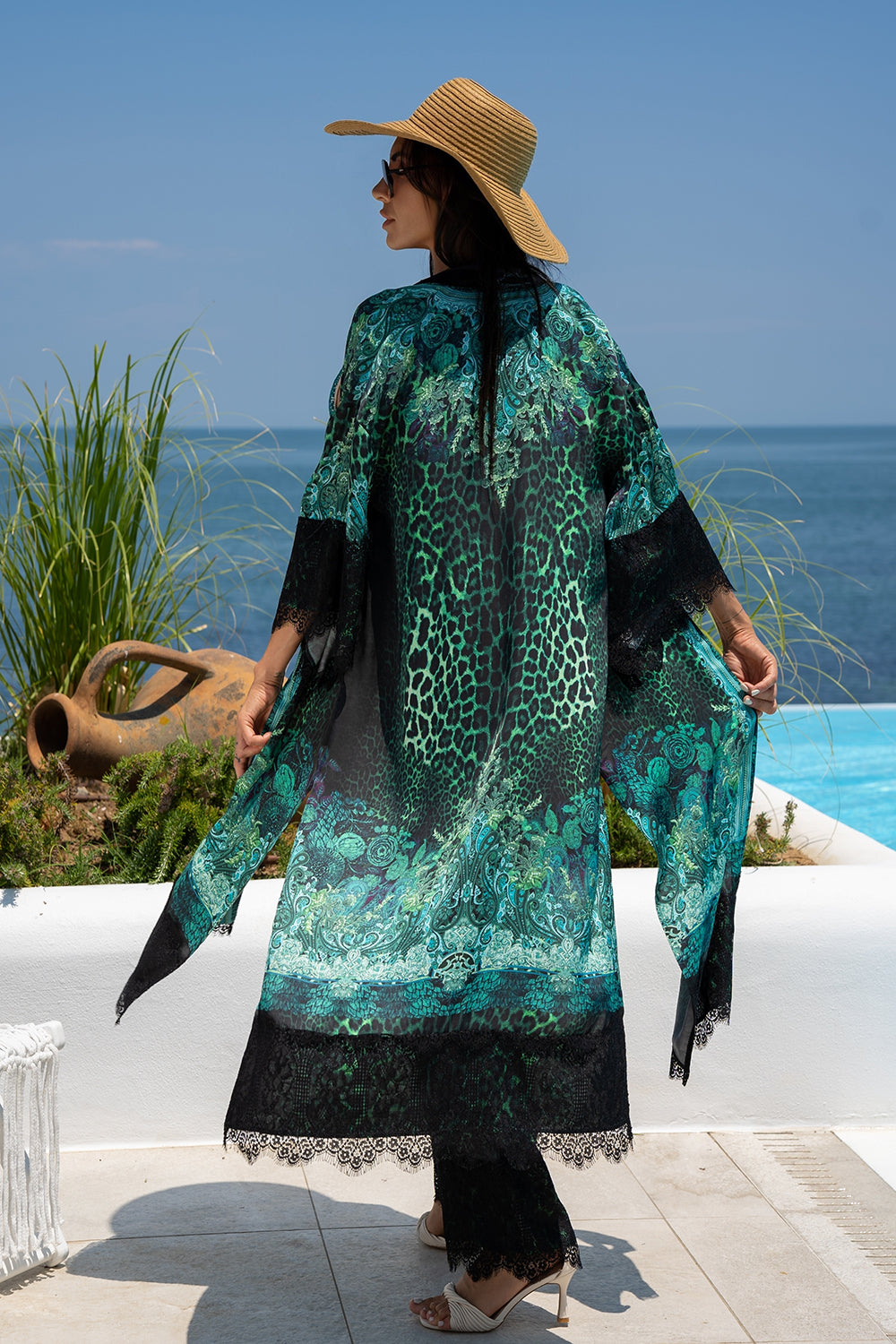 VISCOSE KIMONO - LEO NEON GREEN