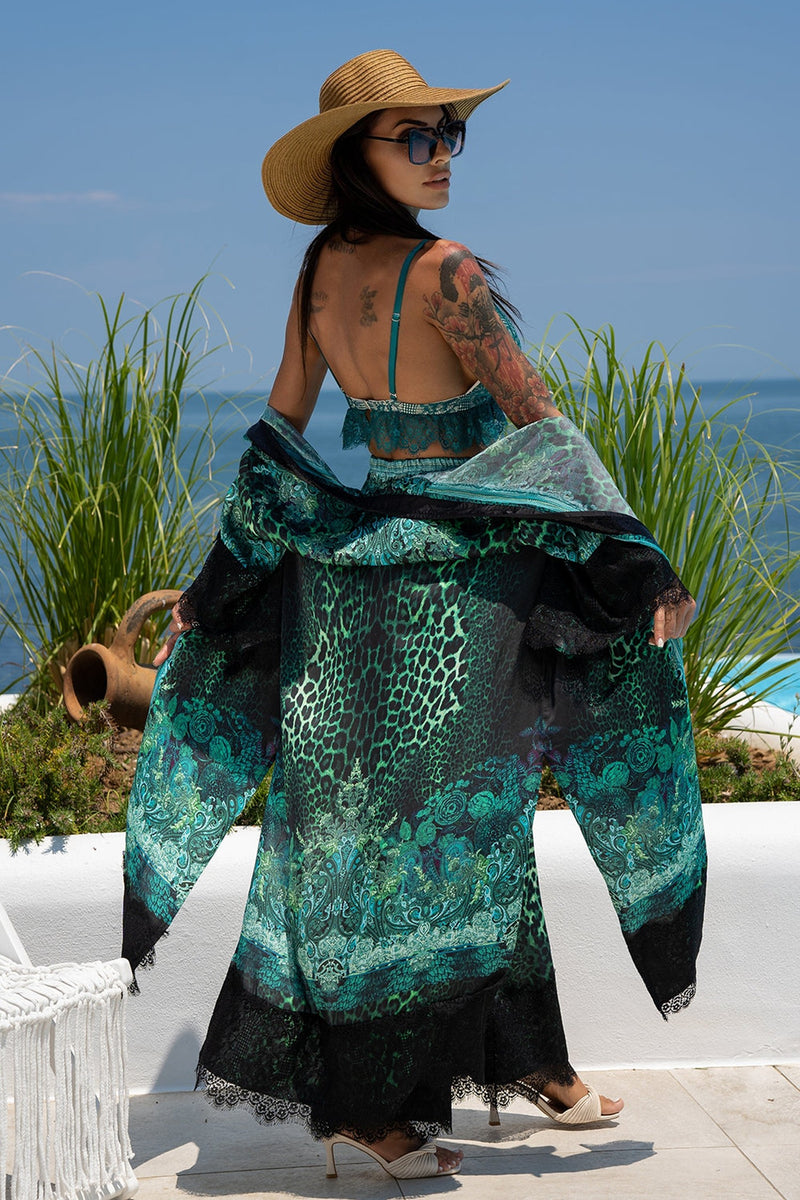TOP EN DENTELLE VERTE - ESSENTIELS