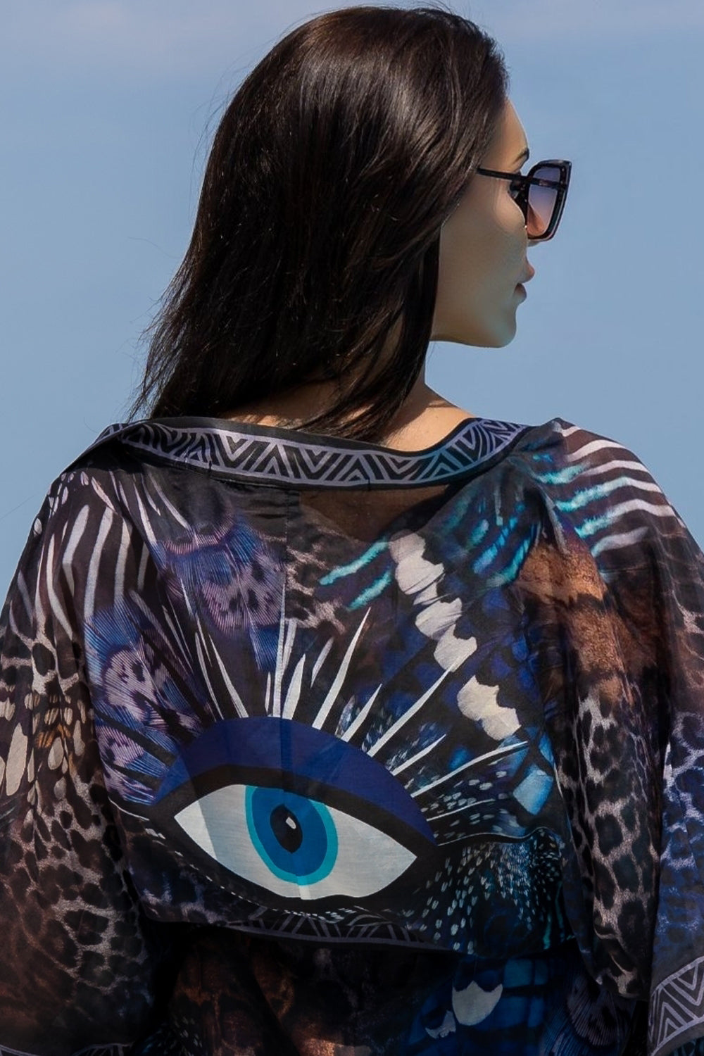 SILK COTTON KIMONO - LEO NEON DARK
