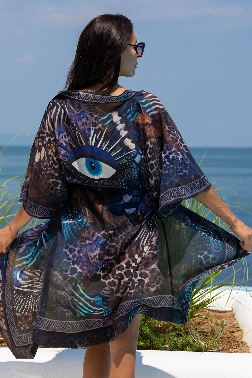 SILK COTTON KIMONO - LEO NEON DARK