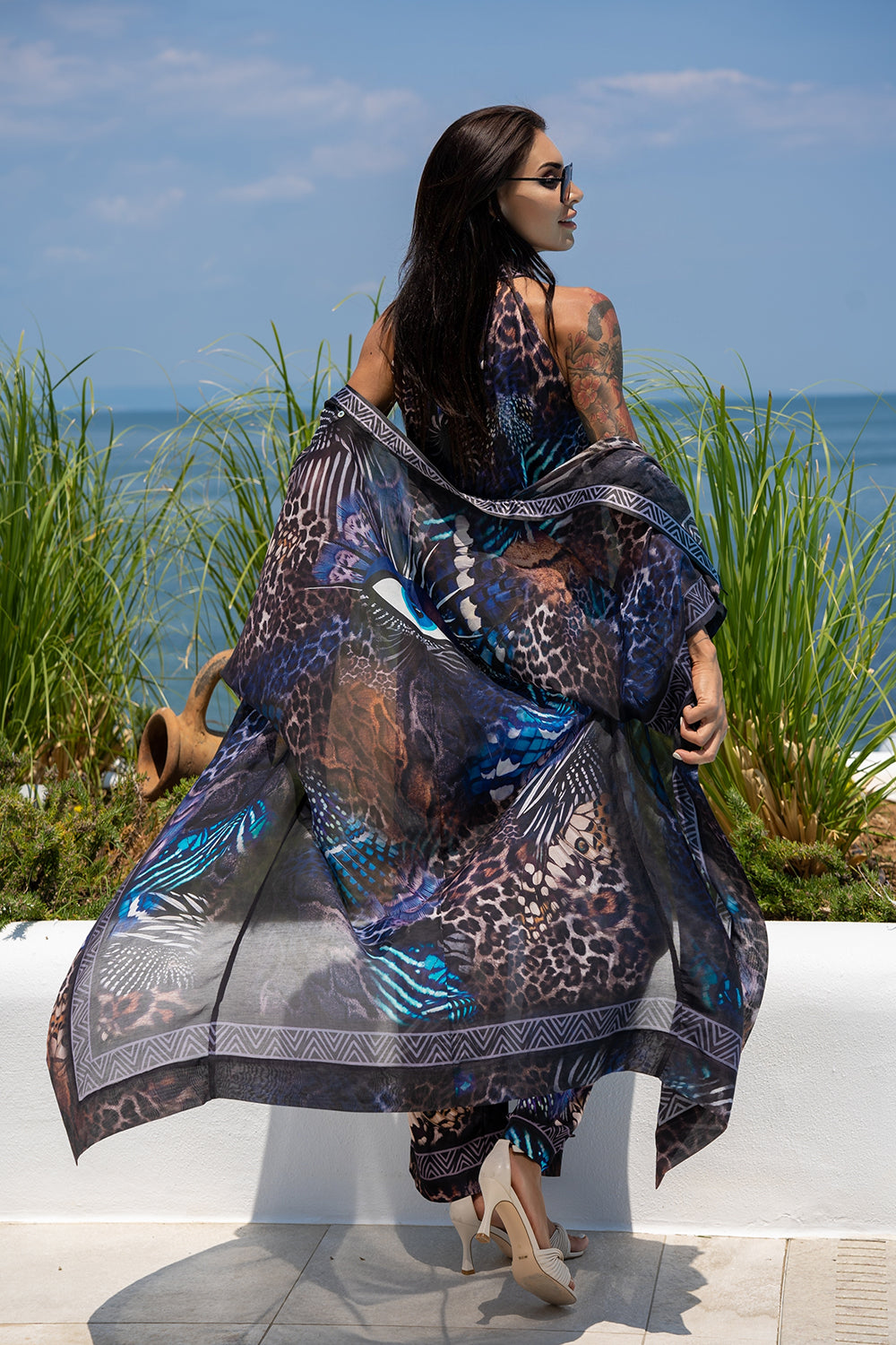 SILK COTTON KIMONO - LEO NEON DARK