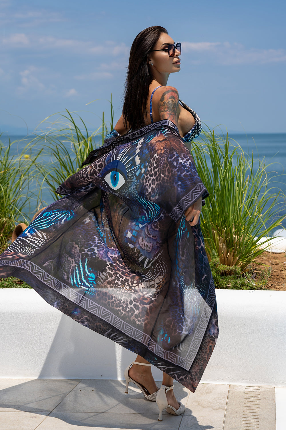 SILK COTTON KIMONO - LEO NEON DARK