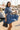 DENIM DRESS WITH ELASTICATED NECKLINE AND BELT - ESSENTIALS