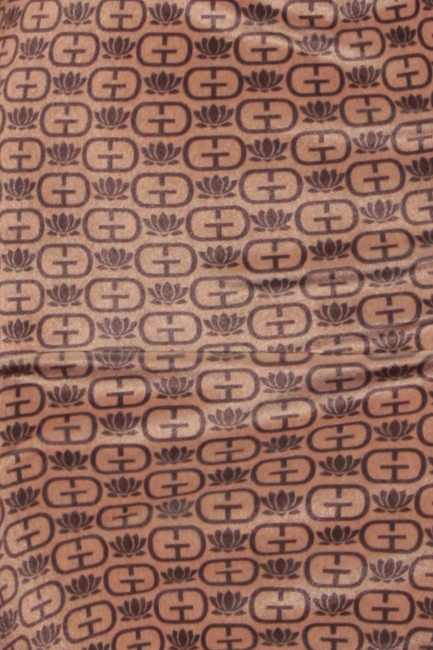 ROBE AJUSTÉE EN VELOURS LISSE - LOGO MARRON FONCÉ