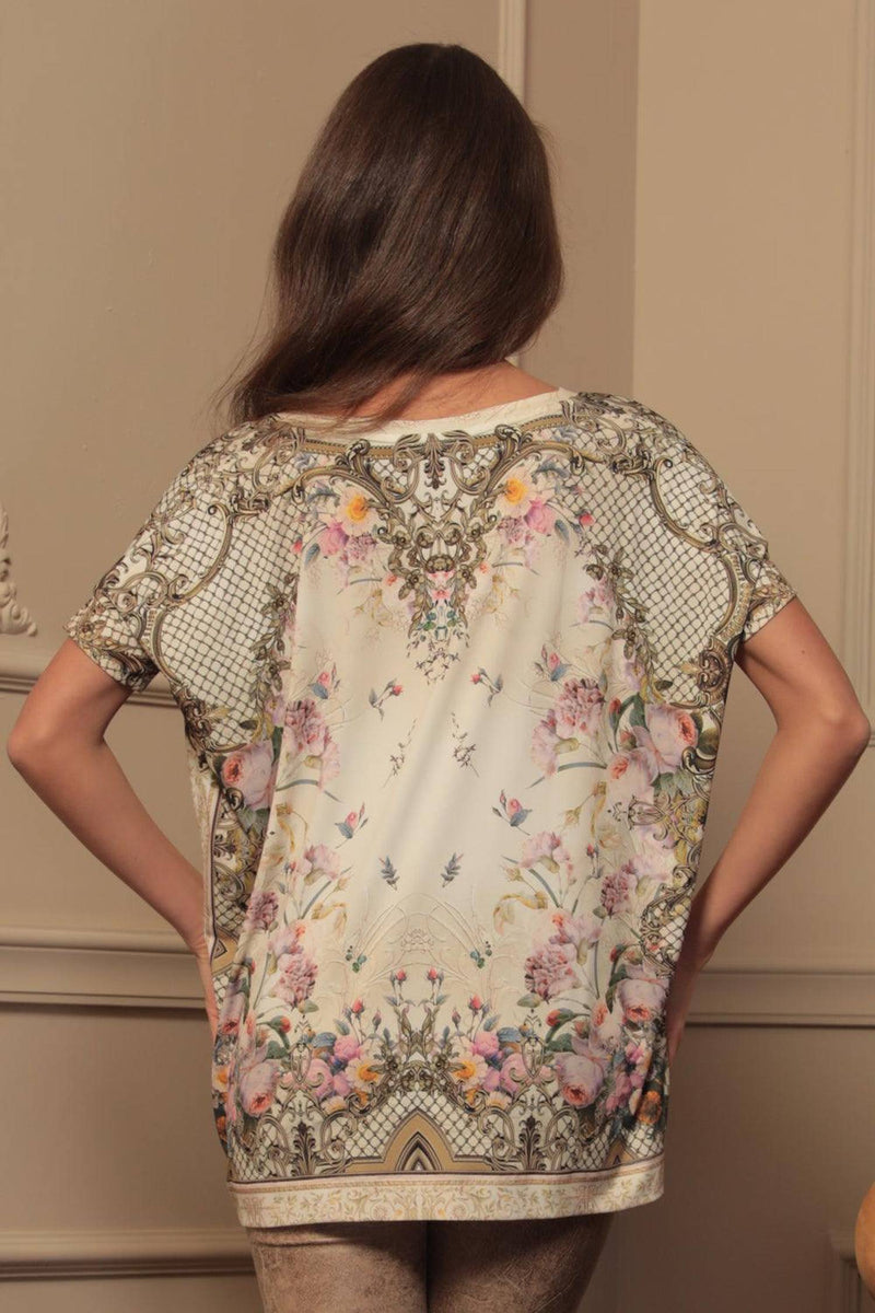 BLOUSE AMPLE - FLEURS BAROQUES