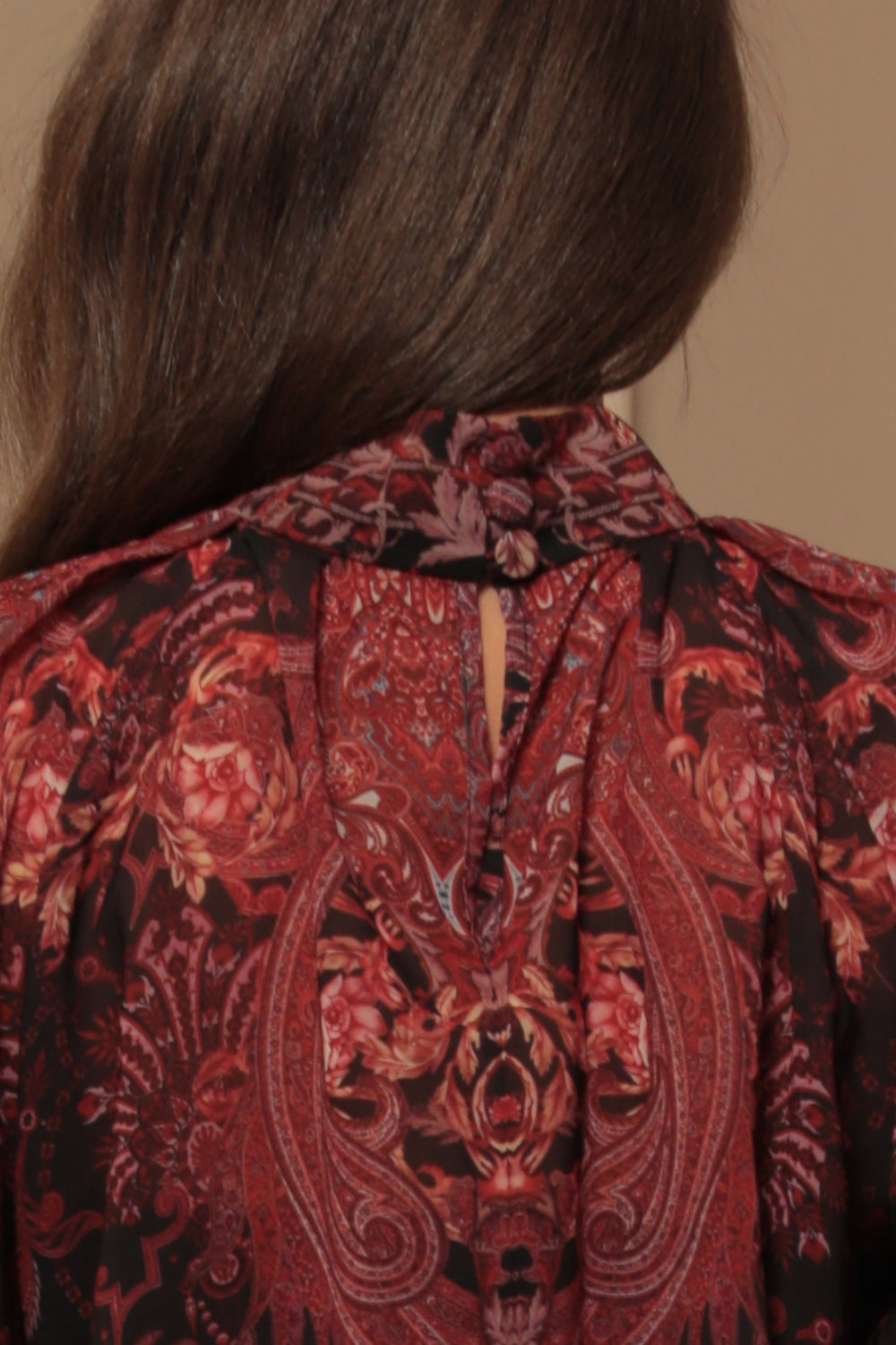 SHIRT WITH STATEMENT SLEEVES - PAISLEY DARK JIORO РИЗА С БОГАТИ РЪКАВИ - PAISLEY DARK JIORO