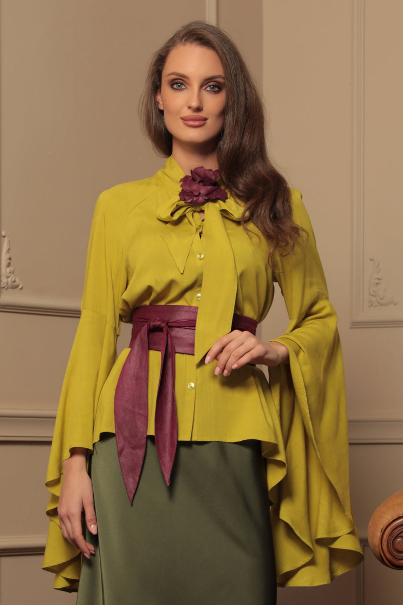 WRAP-STYLE BELT - SUEDE-LIKE IN BURGUNDY - ESSENTIALS JIORO КОЛАН ОТ ВЕЛУР В БОРДО - ESSENTIALS JIORO