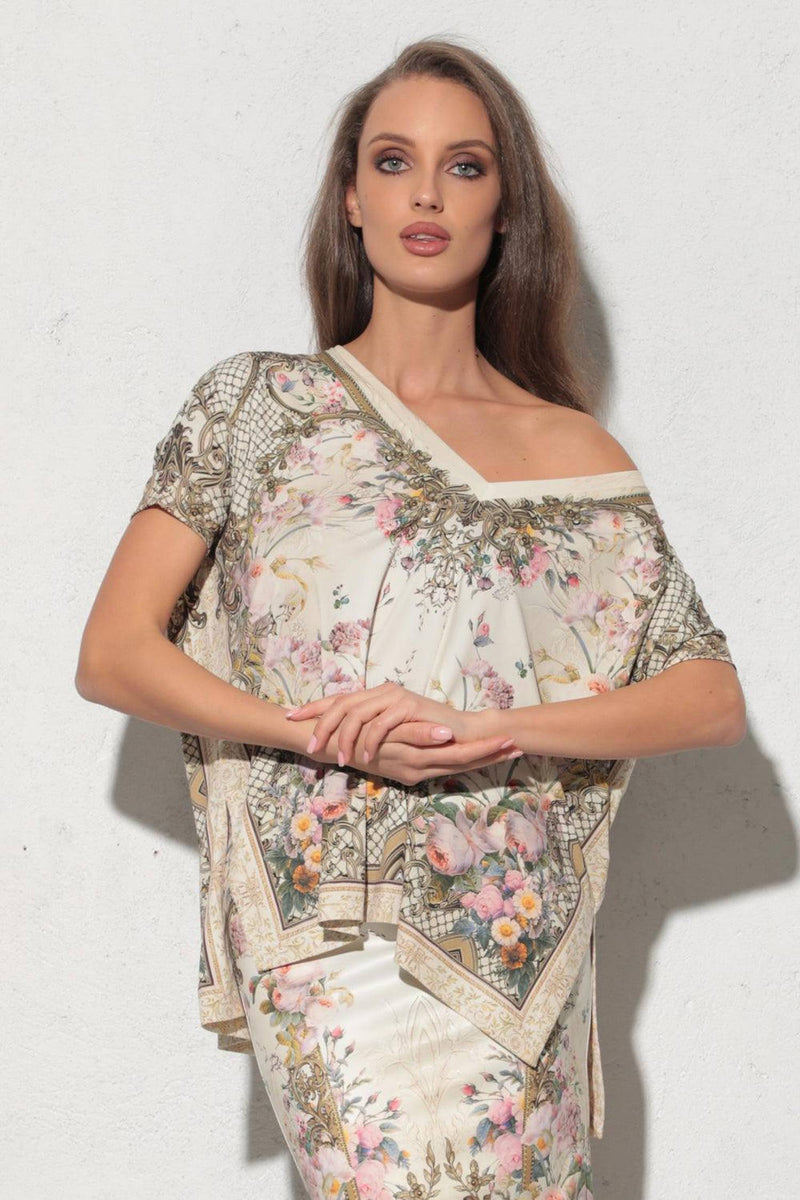 BLOUSE AMPLE - FLEURS BAROQUES