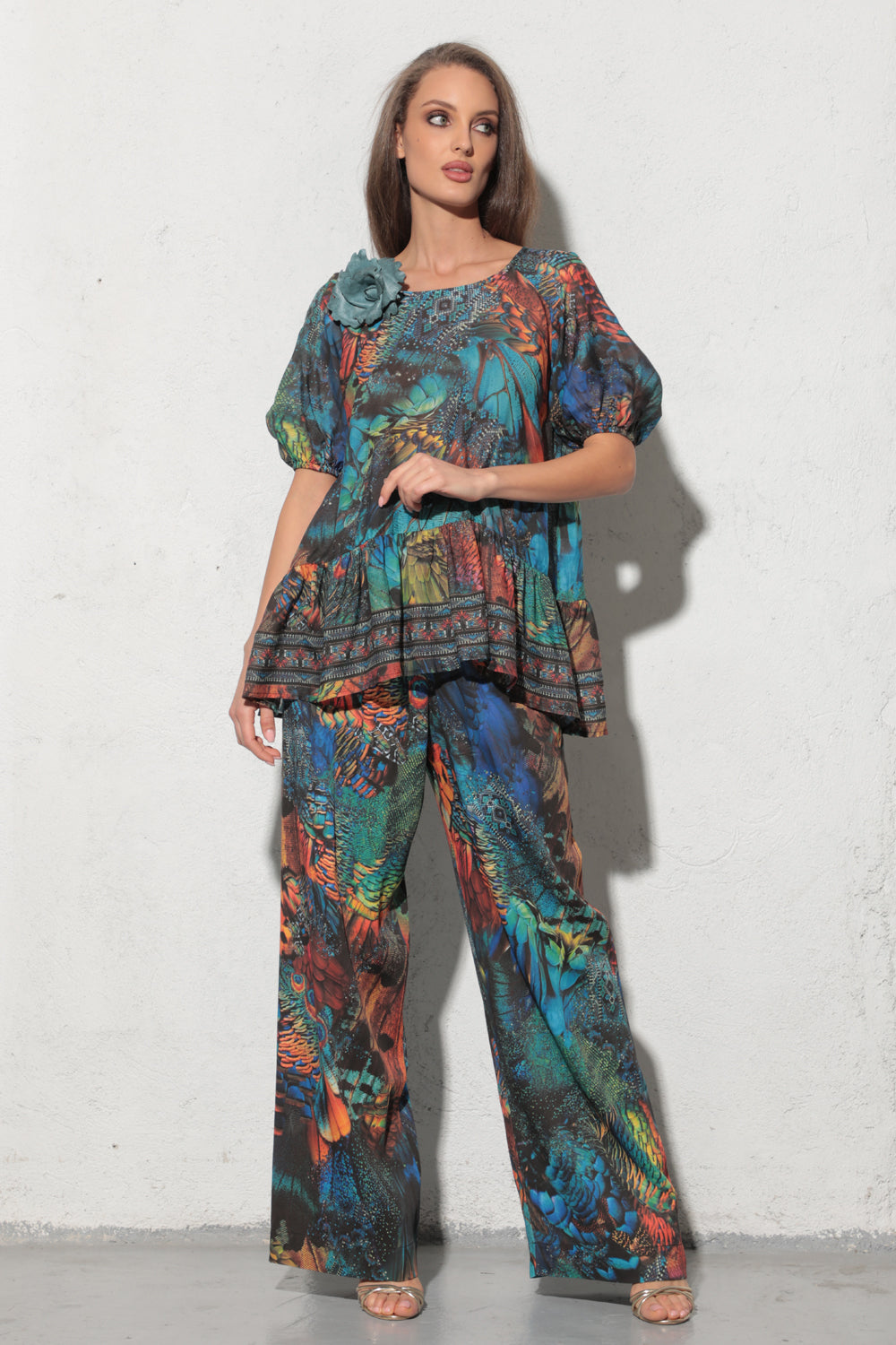 PANTALON EN VISCOSE LÂCHE - AMAZONIA
