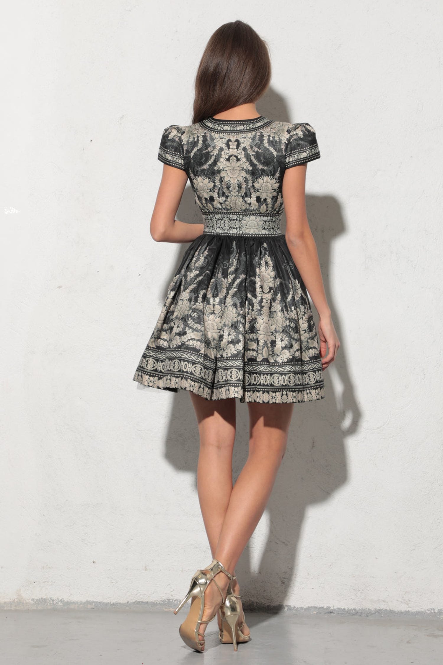 Robe genou à col en V - Lotus gelé
