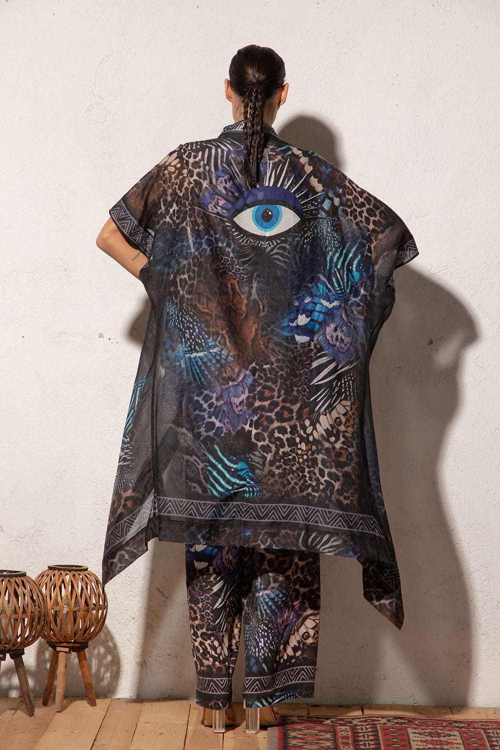SILK COTTON KIMONO - LEO NEON DARK