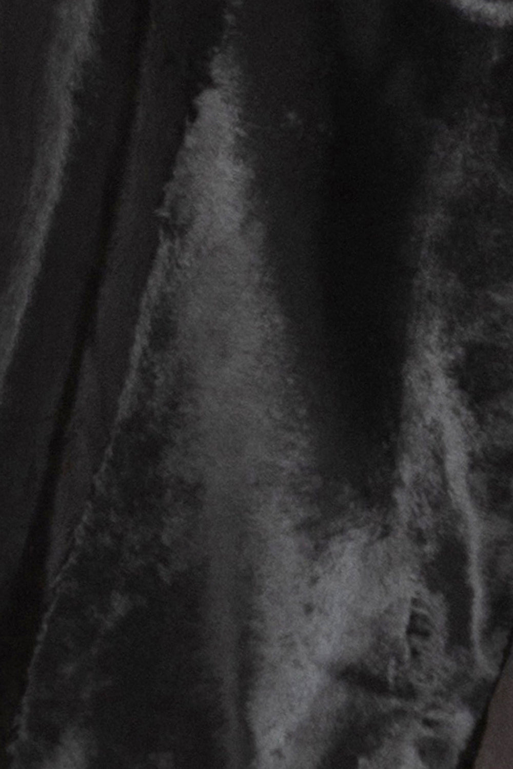 BLACK FAUX MINK SHAWL-COLLAR COAT - ESSENTIALS