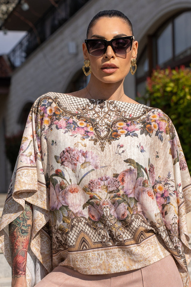 BLOUSE AMPLE - FLEURS BAROQUES