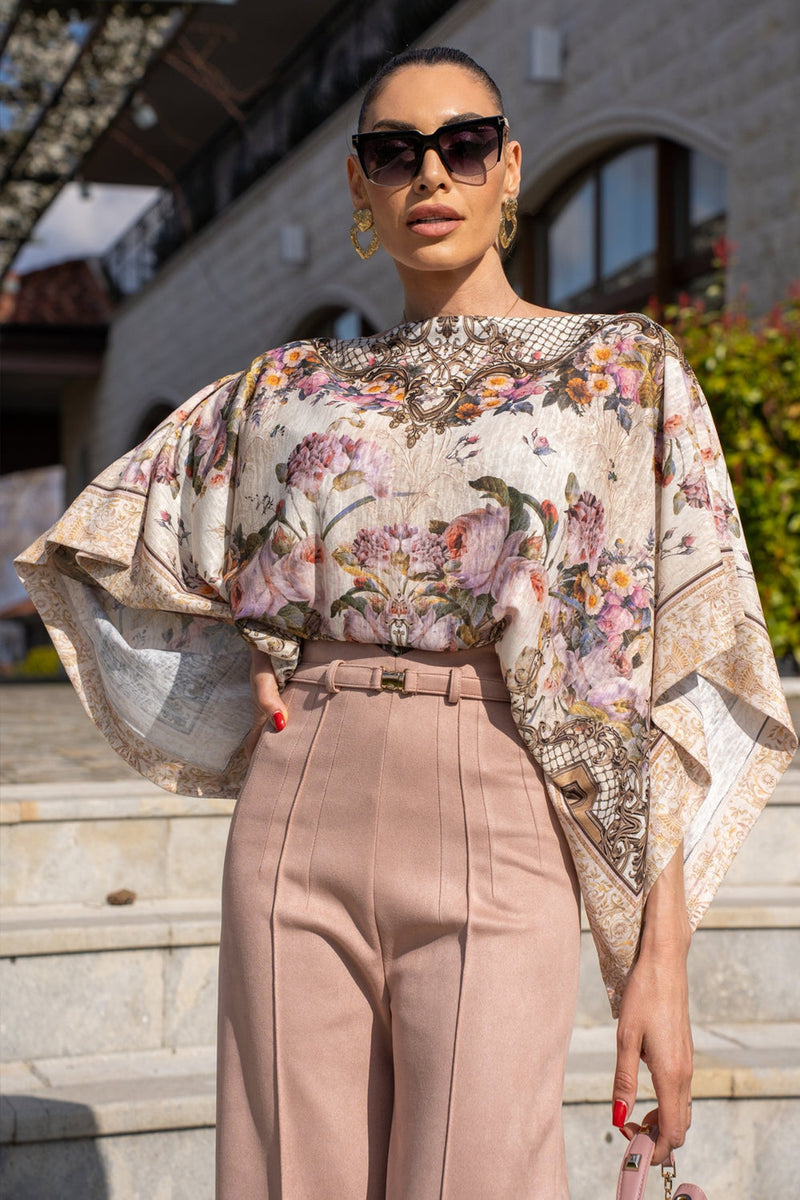 BLOUSE AMPLE - FLEURS BAROQUES