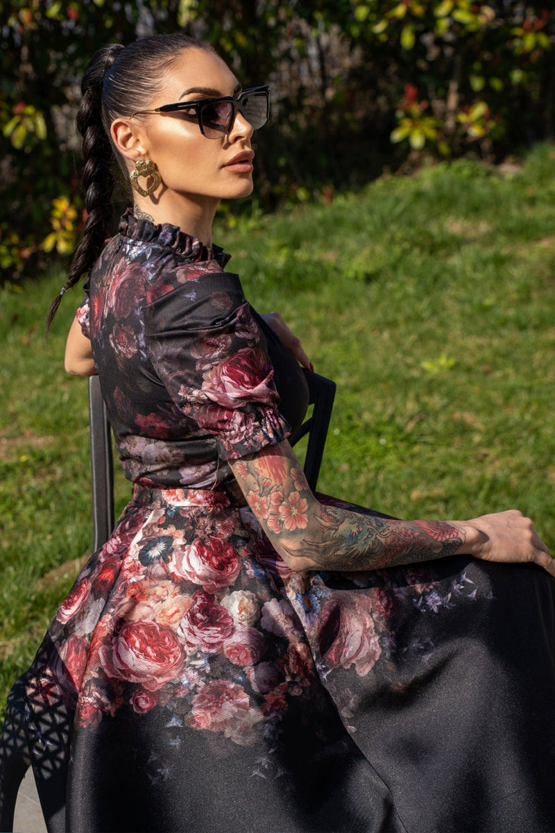 CUT SKIRT - VINTAGE FLOWERS JIORO РАЗКРОЕНА ПОЛА - VINTAGE FLOWERS JIORO