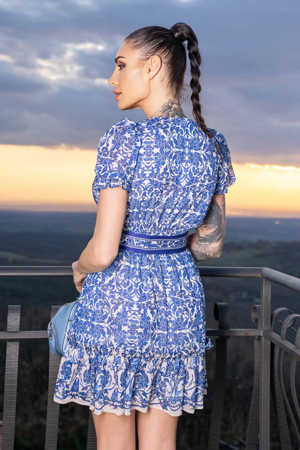 Robe coupée en coton et soie - ASIA SKY