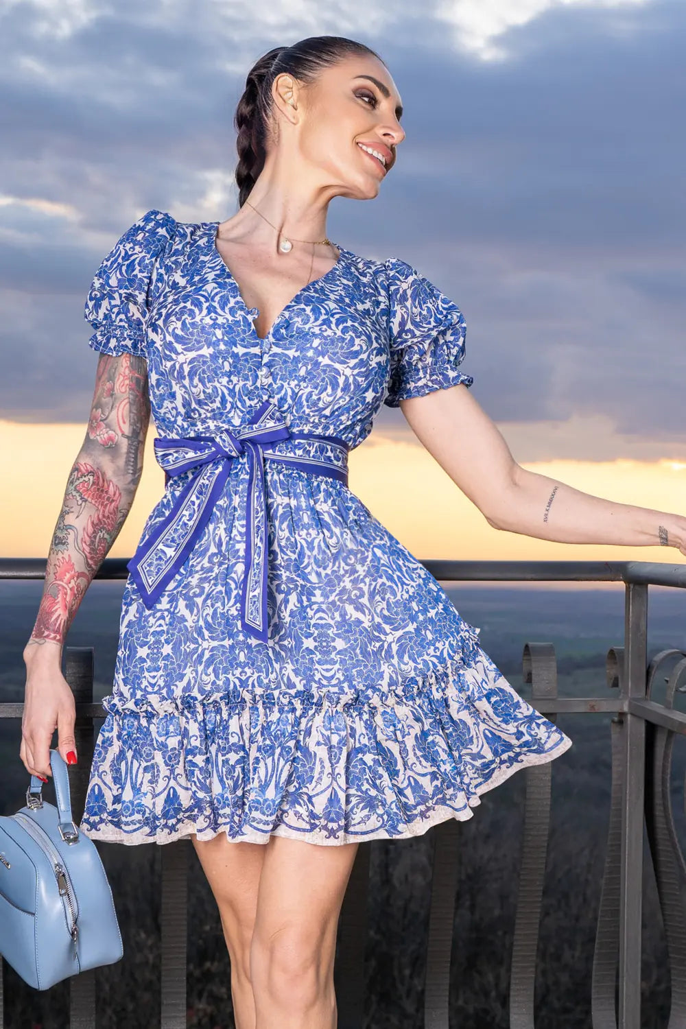 Robe coupée en coton et soie - ASIA SKY