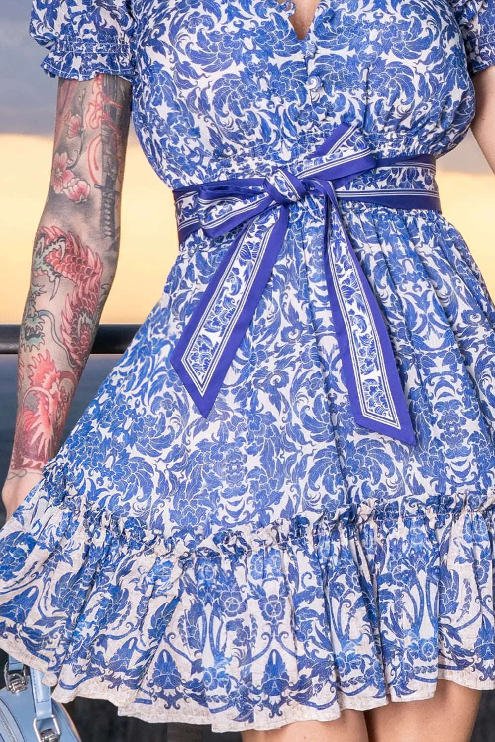Robe coupée en coton et soie - ASIA SKY