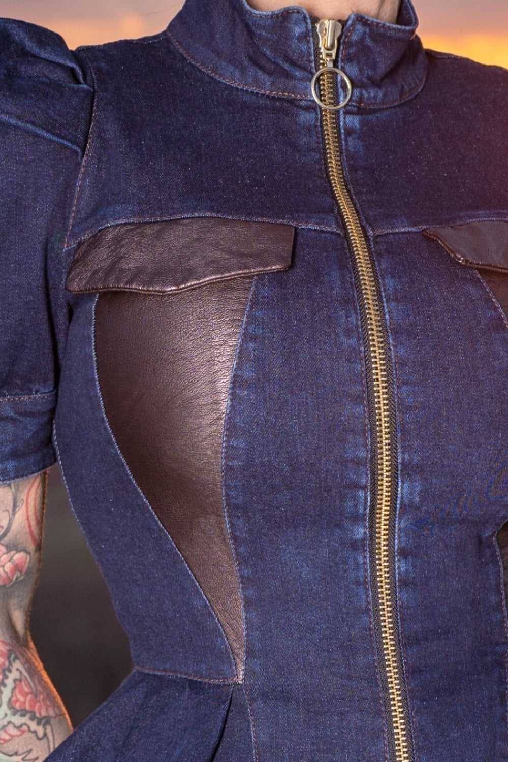ΜΠΛΕΪΖΕΡ DENIM ΜΕ ΜΑΝΙΚΙ BUFFER - ΒΑΣΙΚΑ