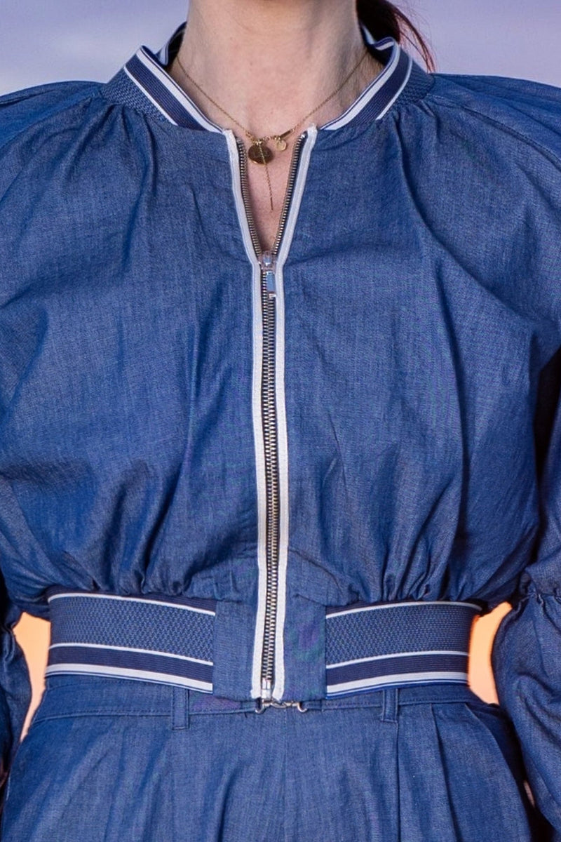 VESTE BOMBER EN JEAN - ESSENTIELS