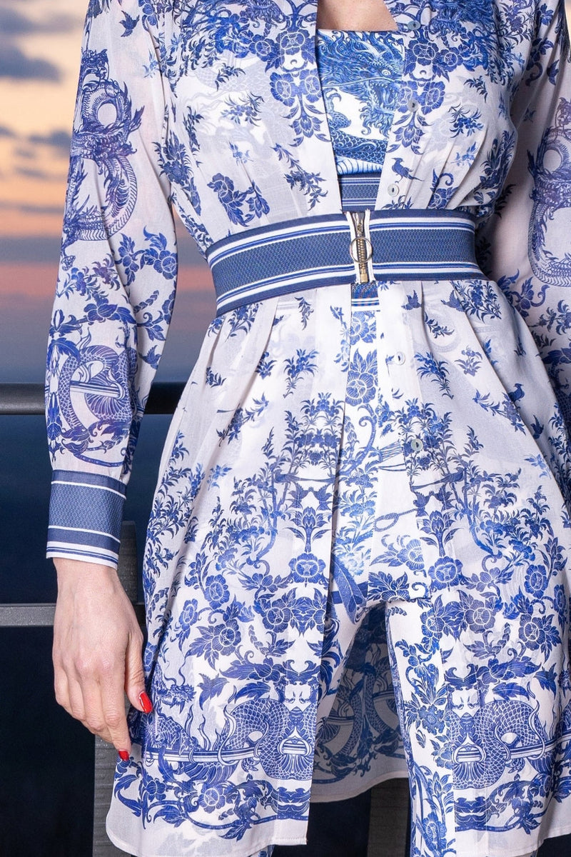 Chemise longue en viscose de soie - Asia Sky