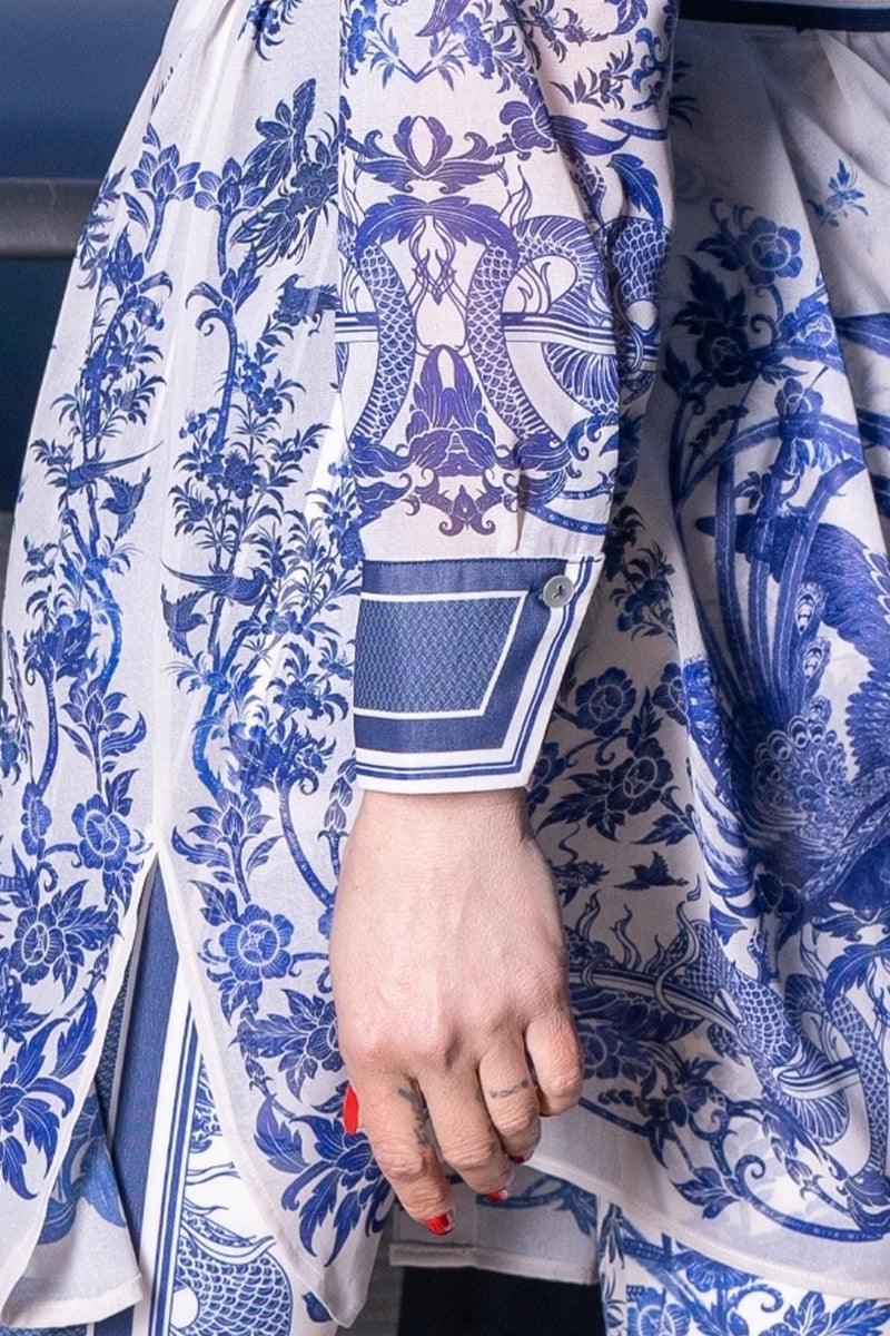 Chemise longue en viscose de soie - Asia Sky