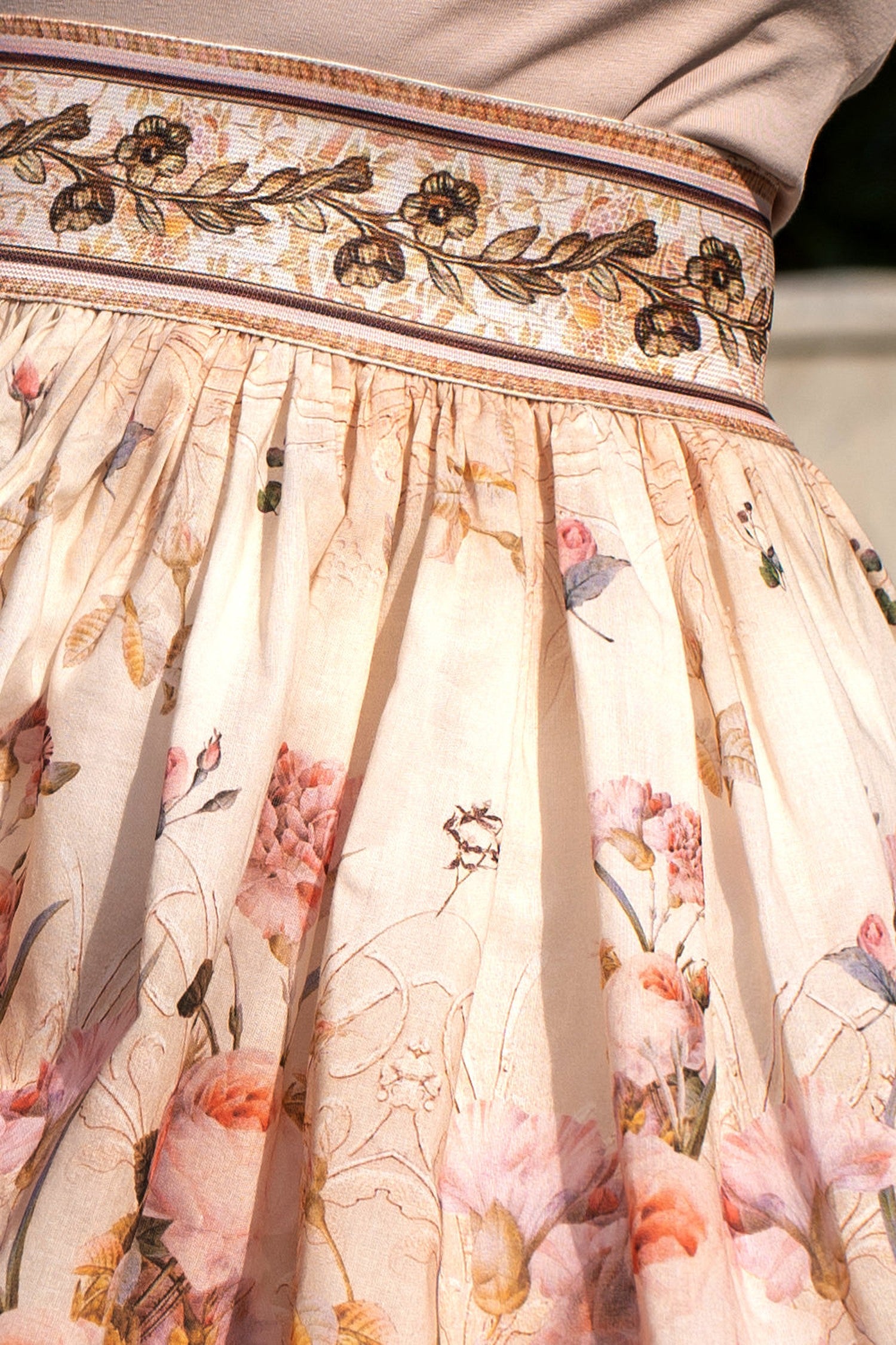JUPE EN VOILE DE COTON - FLEURS BAROQUES
