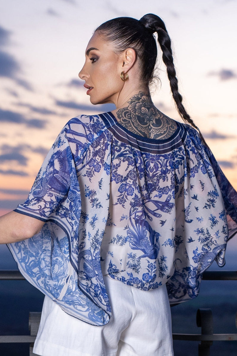 SILK COTTON TUNIC - ASIA SKY